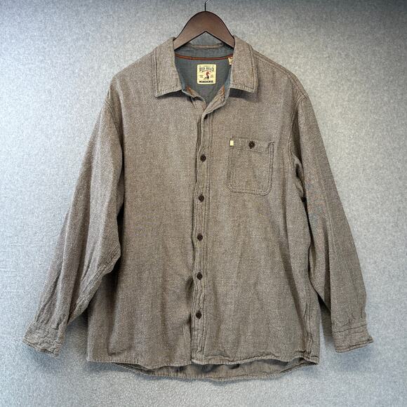 Red Head Brand Workhorse Shirt Mens Size XL Brown Cotton Long Sleeve Button Up - Picture 1 of 16